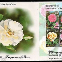 India 2007 Fragrance of Roses Flowers Tree Plant Phila-2248 M/s on FDC # 9199