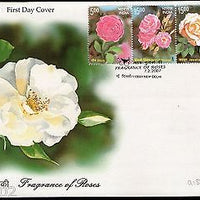 India 2007 Fragrance of Roses Flowers Se-Tenant Strip Phila-2248 FDC # 9189
