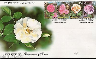 India 2007 Fragrance of Roses Flowers Se-Tenant Strip Phila-2248 FDC # 9189