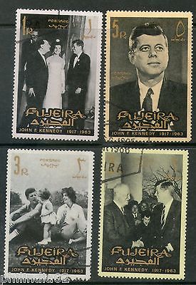 Fujeira 1965 John F. Kennedy US President Sc 34-37 Cancelled 4v # 4084