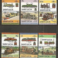 St. Lucia 1985 Locomotive Railway Train Transport 12v MNH # 3303