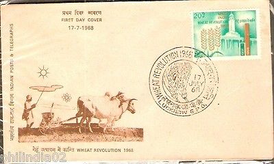 India 1968 Wheat Revolution Phila-464 FDC