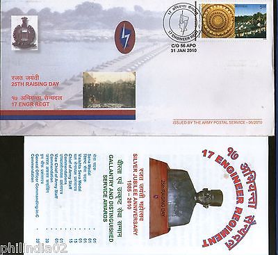 India 2010 Engineer Regiment Raising Day Military Coat of Arms APO Cover # 7477