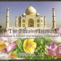 Pitcairn Islands 2011 INDIPEX Taj Mahal Lotus Flower M/s MNH