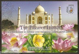 Pitcairn Islands 2011 INDIPEX Taj Mahal Lotus Flower M/s MNH