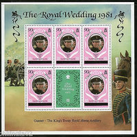 Caicos Is. O/P on Turks & Caicos Islands 1981 Diana Royal Wedding MNH Sheetlet