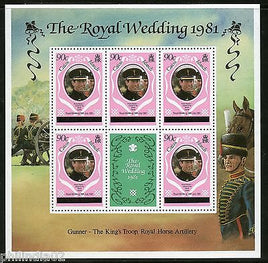 Caicos Is. O/P on Turks & Caicos Islands 1981 Diana Royal Wedding MNH Sheetlet