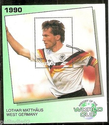 Bhutan 1991 History of World Cup Football Lothar Matthaus German Sc 1047 M/s MNH