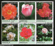 Angola 2000 Flower Tree Plant Orchid Flora Setenant BLK/6 Cancelled # 13487