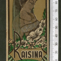 India Vintage Trade Label Raisina Essential hair Oil Label Flower Women # LBL101 - Phil India Stamps