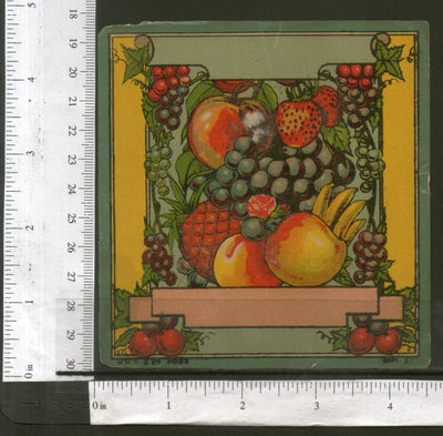 India Vintage Trade Label Grapes Banana Mango Strawberry Fruits Blank Label # LBL102 - Phil India Stamps