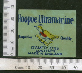India Vintage Trade Label Hoopoe Ultramarine Lable Bird Wildlife # LBL106 - Phil India Stamps