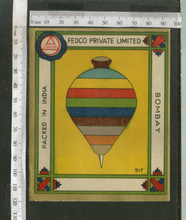 India 1960's Top Toys Brand Dyeing & Chemical Germany Print Label # L10 - Phil India Stamps