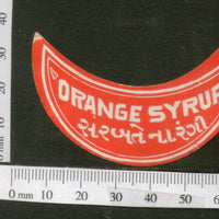 India Vintage Trade Label Orange Syrup Health Drink Medicine # LBL110 - Phil India Stamps