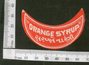 India Vintage Trade Label Orange Syrup Health Drink Medicine # LBL110 - Phil India Stamps