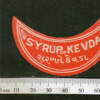 India Vintage Trade Label Kevda Syrup Health Drink # LBL111 - Phil India Stamps
