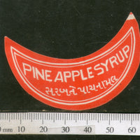 India Vintage Trade Label Pine Apple Syrup Health Drink # LBL117 - Phil India Stamps