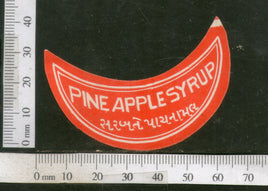 India Vintage Trade Label Pine Apple Syrup Health Drink # LBL117 - Phil India Stamps
