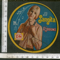 India Vintage Trade Label Sangita Ribbons Label Lady Women # LBL124 - Phil India Stamps