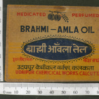 India 1950's Brahmi Amla Hair Oil Printed Vintage Label # LBL127