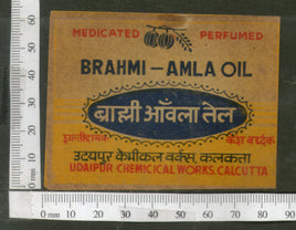 India 1950's Brahmi Amla Hair Oil Printed Vintage Label # LBL127