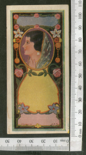 India 1950's Women Hair Oil Printed Blank Vintage Label # LBL128