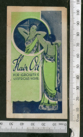 India 1950's Women Hair Oil Printed Blank Vintage Label # LBL130