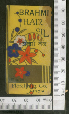 India 1950's Flower Brahmi Hair Oil Printed Vintage Label # LBL132