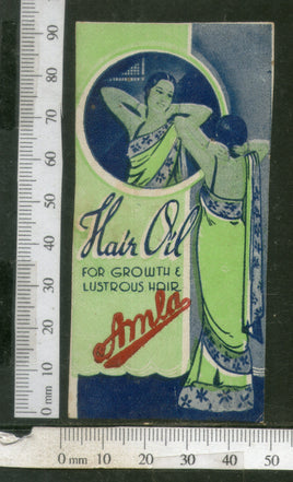 India 1950's Women Amla Hair Oil Printed Vintage Label # LBL142