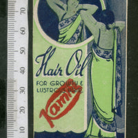 India 1950's Women Kamni Hair Oil Printed Vintage Label # LBL148