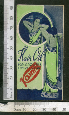 India 1950's Women Kamni Hair Oil Printed Vintage Label # LBL148