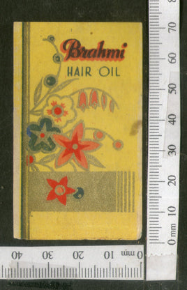 India 1950's Brahmi Hair Oil Printed Vintage Label # LBL149