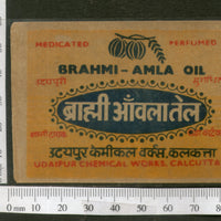 India 1950's Brahmi Amla Hair Oil Printed Vintage Label # LBL150