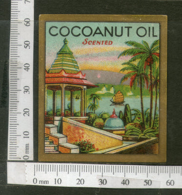 India 1950's Coconut Hair Oil Germany Printed Vintage Label # LBL153