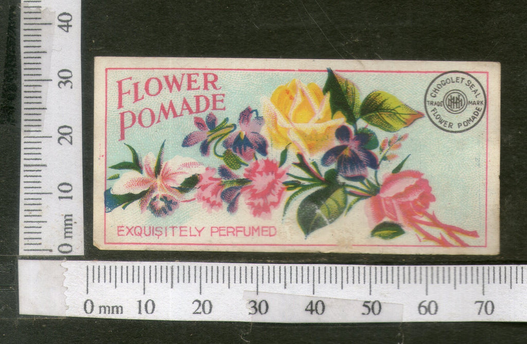 India 1950's Rose Flowers Printed Vintage Perfume Label  # LBL158
