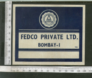 India 1960's Fedco Brand Dyeing & Chemical Print Label # L20 - Phil India Stamps
