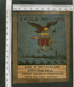 India 1960's Bird Eagle Machine Brand Dyeing & Chemical Multicolor Vintage Label # L35 - Phil India Stamps