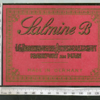 India 1960's Galmine-B Brand Dyeing & Chemical Vintage Label Germany Printed # L46 - Phil India Stamps