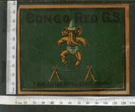 India 1960's Elephant Circus Brand Dyeing & Chemical Germany Print Vintage Label # L47 - Phil India Stamps