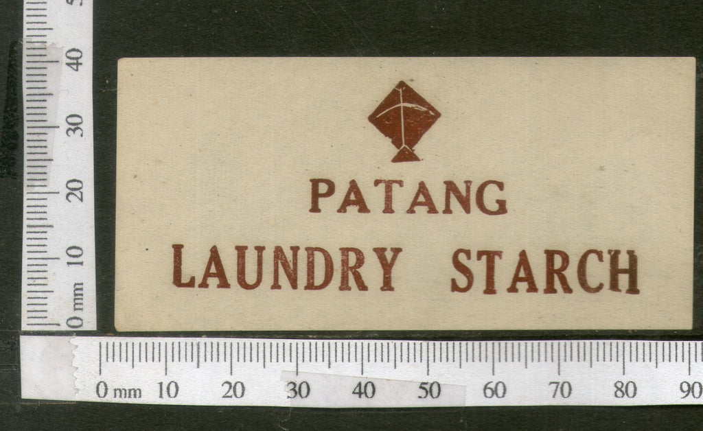 India Vintage Trade Label Patang Kite Brand Laundry Starch Vintage Label # LBL62 - Phil India Stamps