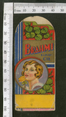 India Vintage Trade Label Brahmi Essential hair Oil Label Women # LBL65 - Phil India Stamps