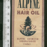 India Vintage Trade Label Alpyne Rose Essential hair Oil Label # LBL76 - Phil India Stamps