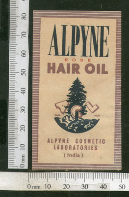 India Vintage Trade Label Alpyne Rose Essential hair Oil Label # LBL76 - Phil India Stamps