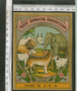 India 1960's Elephant Lion Dog Brand Dyeing & Chemical Germany Print Label # L7 - Phil India Stamps