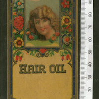 India Vintage Trade Label Women Blank Essential Hair Oil Label # LBL82 - Phil India Stamps