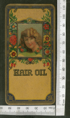 India Vintage Trade Label Women Blank Essential Hair Oil Label # LBL82 - Phil India Stamps
