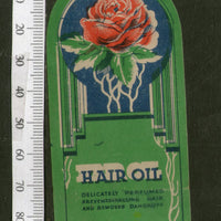 India Vintage Trade Label Rose Essential Hair Oil Label Flower # LBL84 - Phil India Stamps