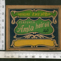 India Vintage Trade Label Amla Essential hair Oil Label # LBL86 - Phil India Stamps