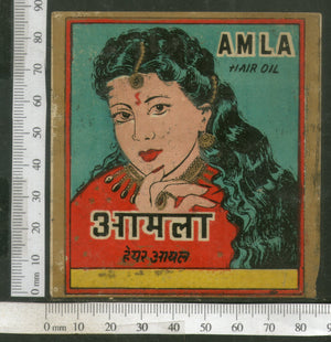 India Vintage Trade Label Amla Essential hair Oil Label Women # LBL95 - Phil India Stamps