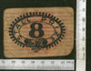 India Vintage Trade Label No. 8 Stall Prize Token Label both side printed# LBL97 - Phil India Stamps